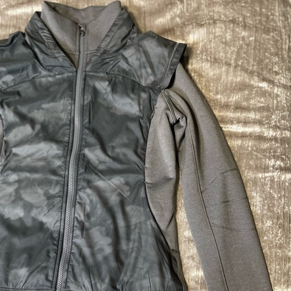 Lululemon Gray Jacket with a hoodie inside of zipper in case it rains on you - Picture 7 of 17